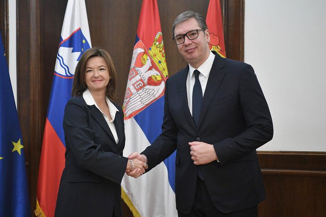 Predsednik Srbije Aleksandar Vučić in zunanja ministrica Tanja Fajon sta v slabih odnosih še iz časov, ko je bila ta poročevalka iz evropskega parlamenta za vizumsko liberalizacijo za države Zahodnega Balkana. FOTO: Ministrstvo za zunanje zadeve