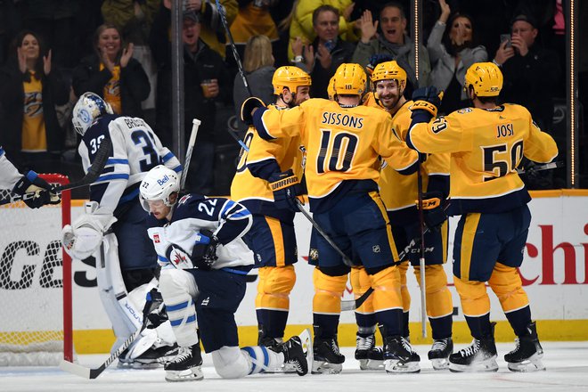 Nashville se je veselil zmage v derbiju. FOTO: Christopher Hanewinckel/Reuters