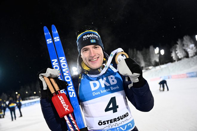 Sebastian Samuelsson je zmagovalec zasledovalne tekme. FOTO: Pontus Lundahl/AFP