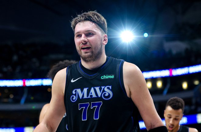 Ob odlični predstavi je imel Luka Dončić veliko razlogov za smeh. FOTO: Kevin Jairaj/USA Today