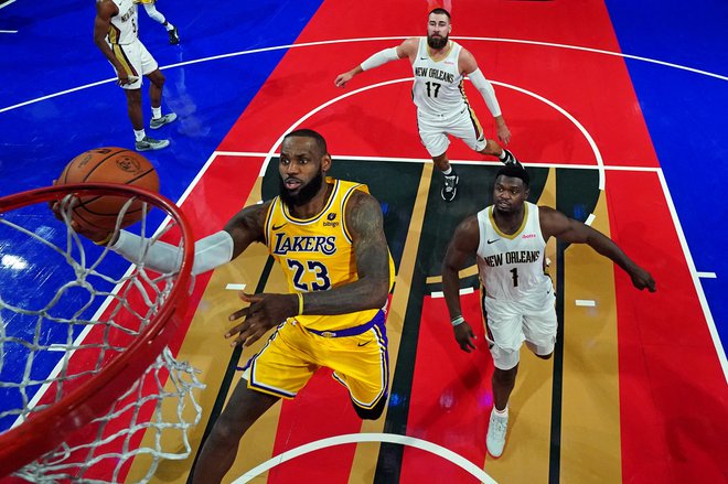 LeBron James jepri 39 letih še vedno  v izjemni formi inje Los Angeles popeljal v finale pokala lige NBA. FOTO: Kyle Terada Usa Today Sports Via Reuters Con