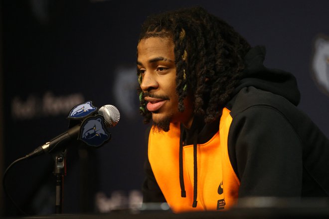 Zvezdniški branilec Memphisa Ja Morant je še dva dni oddaljen od prve tekme v tej sezoni lige NBA. FOTO: Petre Thomas/Usa Today Sports Via Reuters Con