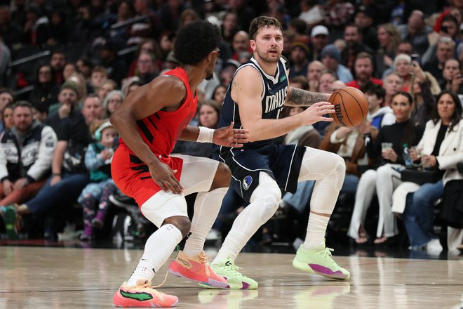 Luka Dončić je blestel tudi v Portlandu. FOTO: Amanda Loman/AFP