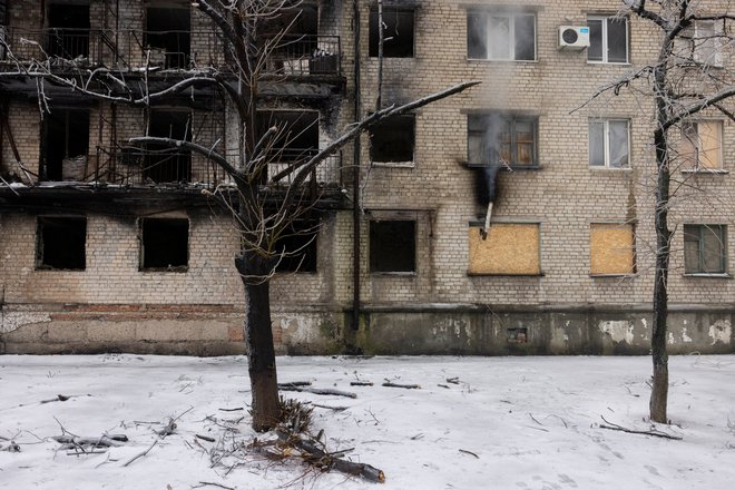 Mesto Liman je bilo v ruskih napadih močno poškodovano. FOTO: Thomas Peter/Reuters