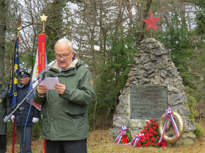 Po prepričanju govornika Mihe Butare se je slovenski narod med drugo svetovno vojno boril za svoj obstoj. FOTO: Bojan Rajšek/Delo