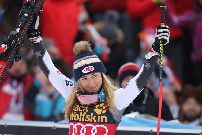 Vodilna smučarska zvezdnica Mikaela Shiffrin bo tudi v Kranjski Gori pod posebnim drobnogledom. FOTO: Tomi Lombar