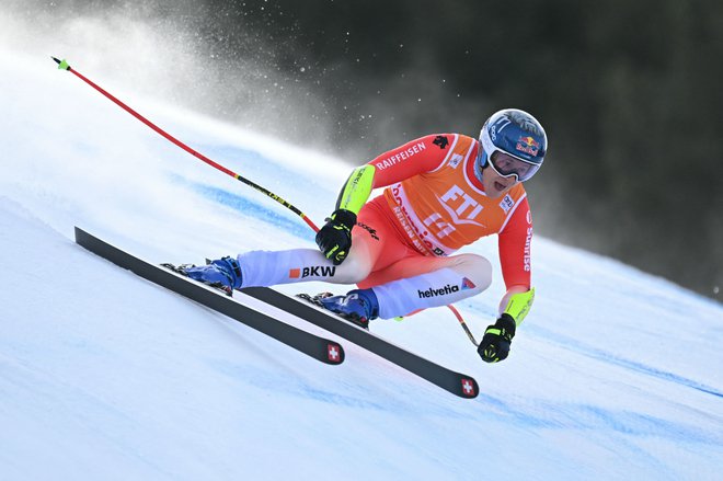 Najboljši alspki smučar na svetu Marco Odermatt je za tekmece pehiter. FOTO: Fabrice Coffrini/AFP