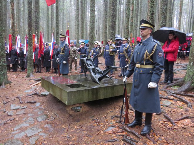 Pripadniki Slovenske vojske vsako leto izkažejo spoštovanje padlim Pohorcem za svobodo. FOTO: Bojan Rajšek/Delo