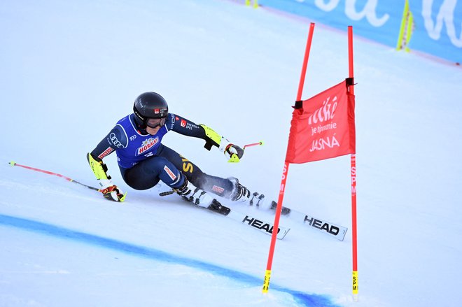 Sara Hector si je tokrat pokorila vso konkurenco na dolgi in ledeni progi v Jasni. FOTO: Vladimir Simicek/AFP