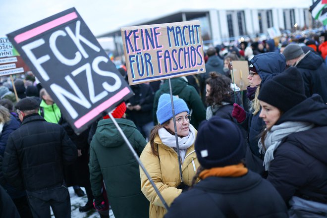 Protesti proti skrajni desnici FOTO: Christian Mang/AFP