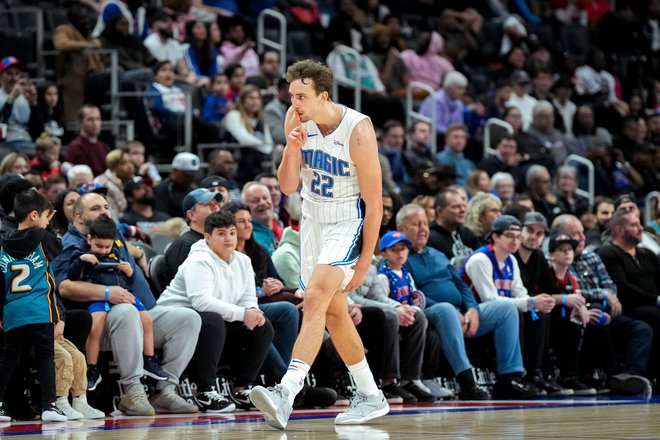 Nemec pri Orlandu Franz Wagner je napolnil Detroitov koš. FOTO: Nic Antaya/Getty Images Via AFP