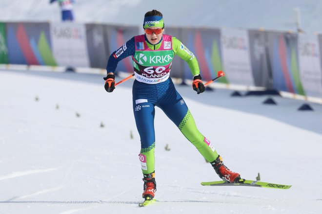 Živa Melihen je kot edina Slovenka presmučala cilno črto. Foto Borut Živulović/SloSki