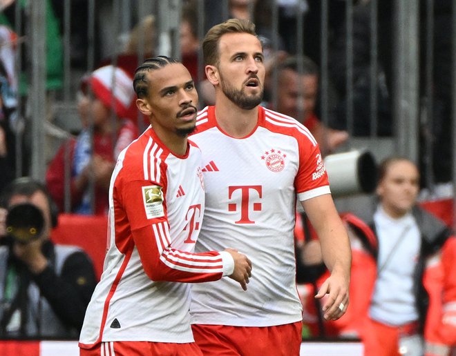 Leroy Sane in Harry Kane sta prvi asistent in prvi strelec nemškega prvenstva. FOTO: Angelika Warmuth/Reuters