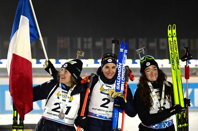 Francozinje so imele svoj praznik na petkov večer svetovnega prvenstva. FOTO: Michal Čižek/AFP