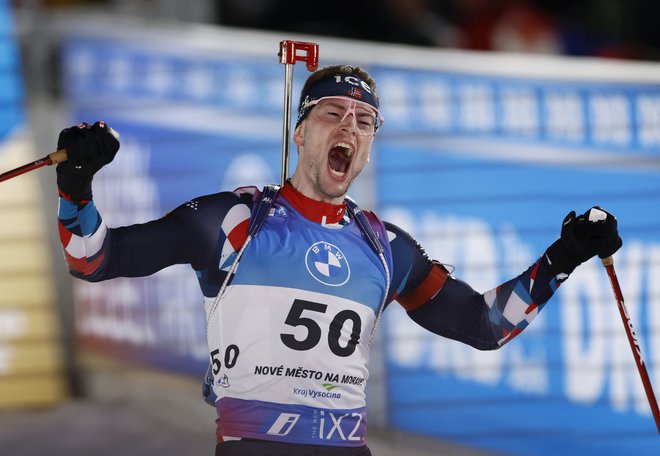 Sturla Holm Lægreid in Norvežani so pokazali, kdo so bitalonski kralji. FOTO: David W Černy/Reuters