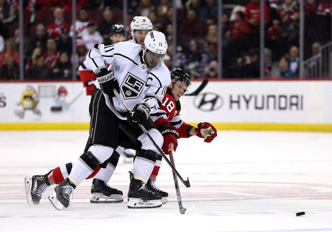 Anže Kopitar je proti New Jersey Devils zabil prvi golza Los Angeles Kings. FOTO:Elsa Getty/Images Via Afp