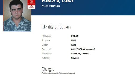 Luka Furlan je zdaj v rokah policije. FOTO: Interpol