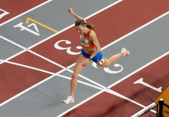 Femke Bol je odtekla dovolj hitro za zlato in svetovni rekord. FOTO: Fabrizio Bensch/Reuters