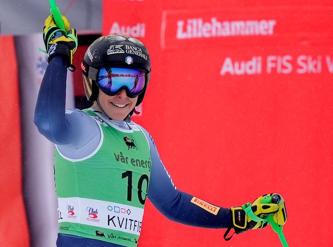 Federica Brignone se je veselila zmage. FOTO: Reuters