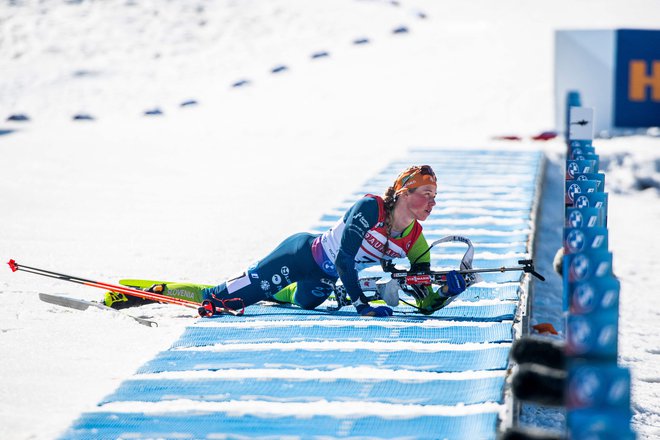 Anamarija Lampič tudi tokrat ni bila pri strelu. FOTO: Isaac Hale/AFP