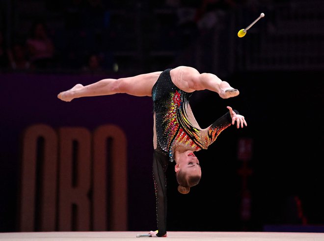 Jekaterina Vedenejeva je v mnogoboju osvojila tretje mesto. FOTO: Jose Jordan/AFP