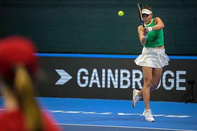 Ela Nala Milič je brez strahu prvič v posamičnem dvoboju nastopila za slovensko reprezentanco. FOTO: ITF