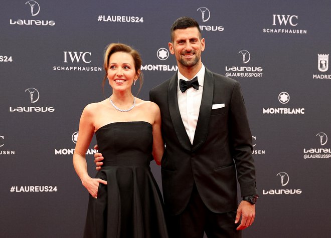 Novak Đoković je na slovesno prireditev prišel v spremstvu žene Jelene. FOTO: Violeta Santos Moura/Reuters