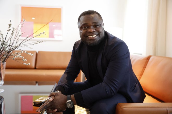 Gerald Asamoah je kot ambasador eura 2024 svojo pot začel v Sloveniji. FOTO: Leon Vidic