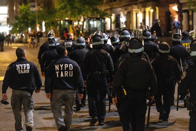 Policijske sile na univerzi Columbia. Foto Michael M. Santiago Getty Images Via Afp