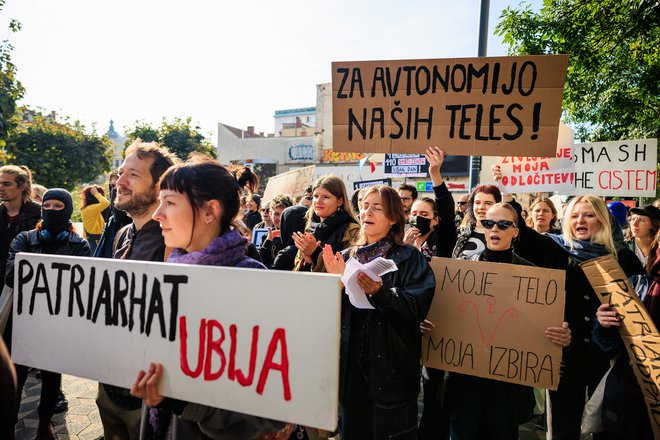 Shod v podporo pravici do splava lani v Ljubljani. FOTO: Črt Piksi/Delo