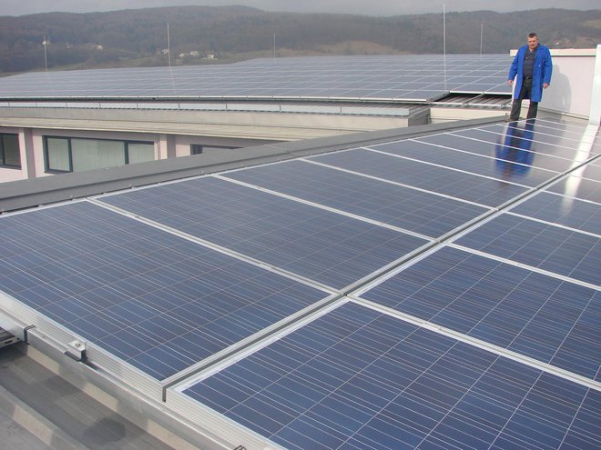 Sončno elektrarno so na streho OŠ Stična postavili že pred trinajstimi leti. FOTO: Bojan Rajšek/Delo