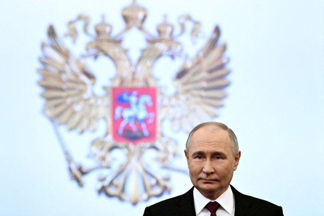 Vladimir Putin na inavguraciji v Kremlju. FOTO: Sergei Bobylyov/AFP