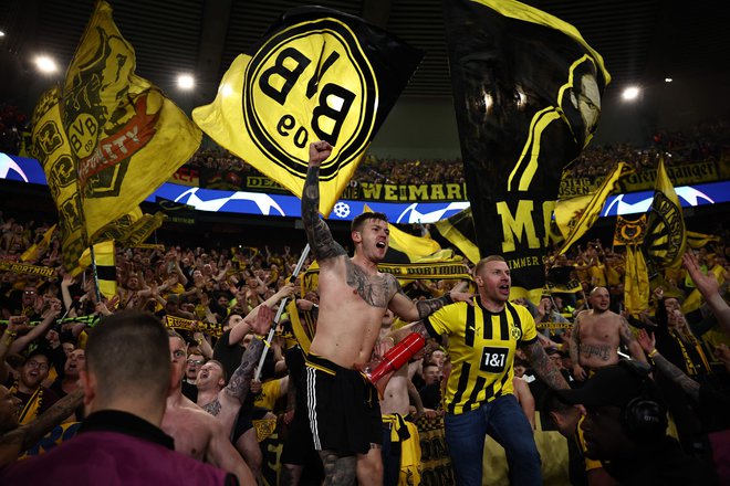 V Dortmundu še vedno slavijo uvrstitev v finale. FOTO: Anne-Christine Poujoulat/AFP
