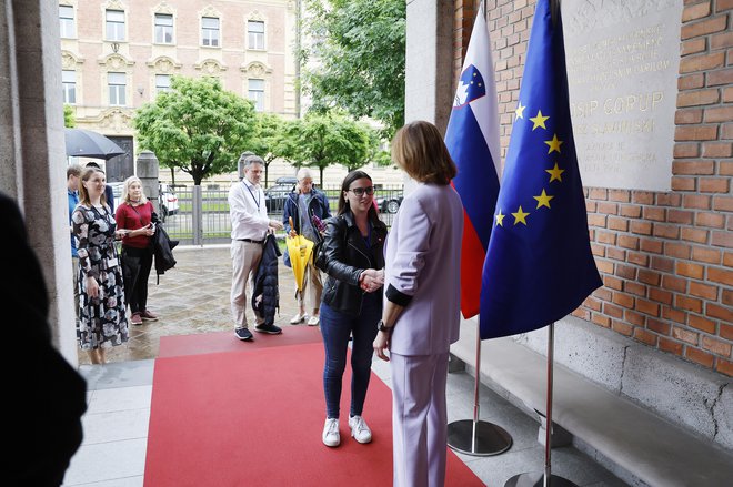 Pri protokolarnem vhodu s Prešernove se začenjajo srečanja z zunanjimi ministri drugih držav oziroma državniki, tu se izročajo kopije poverilnih pisem vodij diplomatskega protokola. FOTO: Leon Vidic