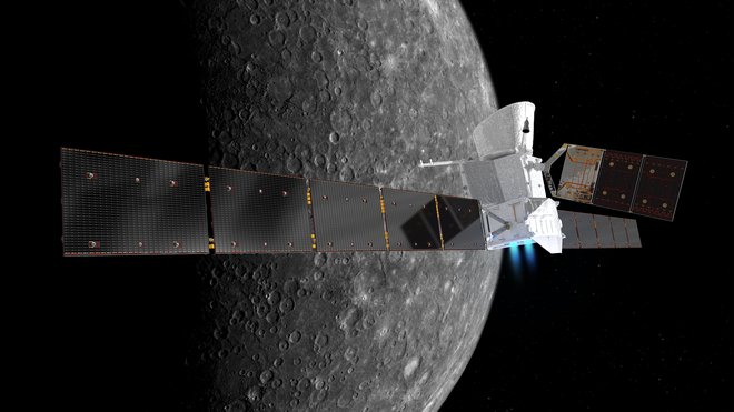 BepiColombo naj bi se v tirnico okoli Merkurja utiril decembra prihodnje leto. FOTO: Esa

 