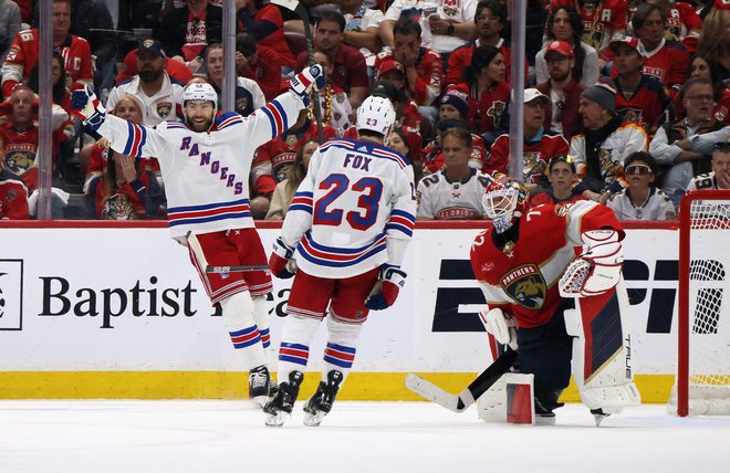 Hokejisti New York Rangers so na pol poti do velikega finala lv NHL. FOTO: Bruce Bennett/Getty Images Via AFP