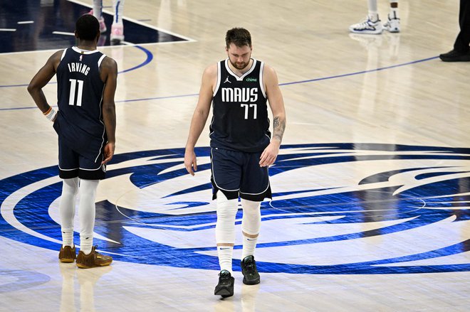 Luka Dončić je ob porazih zelo čustven, v noči na sredo ni bilo nič drugače. FOTO: Jerome Miron/Reuters