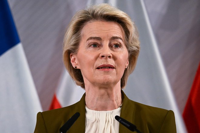 Predsednica evropske komisije Ursula von der Leyen. FOTO:  Rolf Vennenbernd/Afp