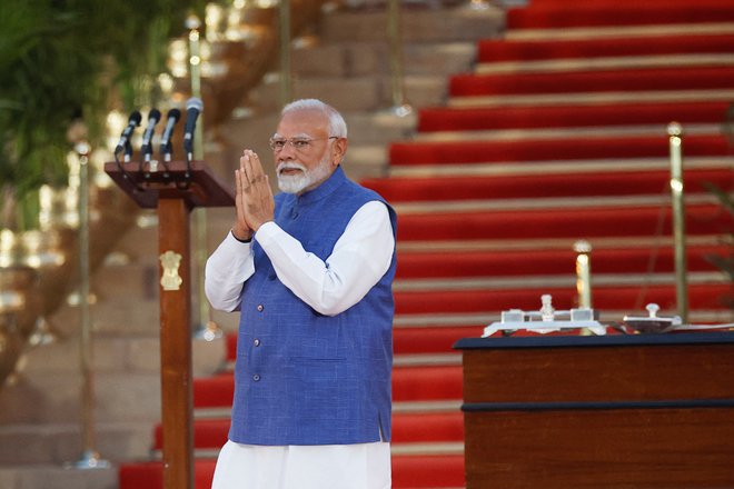 Narendra Modi je zaprisegel že za tretji mandat. FOTO: Adnan Abidi/Reuters