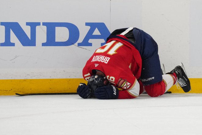 Aleksander Barkov se je poškodoval v zadnji tretjini. FOTO:  FOTO: Jim Rassol/USa Today Sports