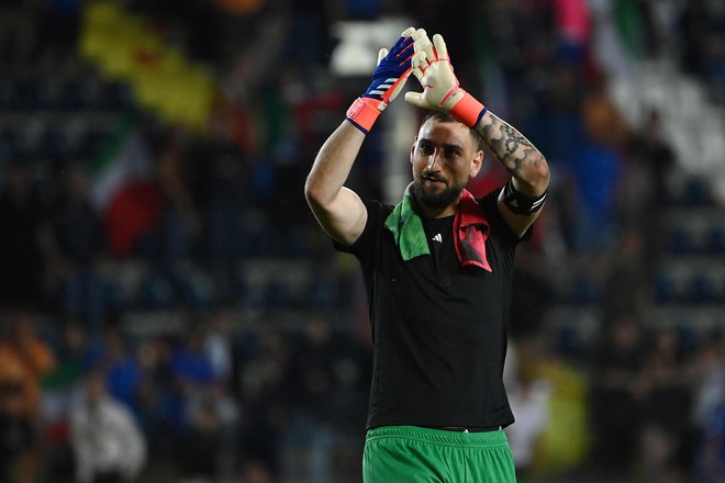 Gianluigi Donnarumma bo najbolj odgovoren za trdnost italijanske obrambe. Foto Isabella Bonotto/AFP