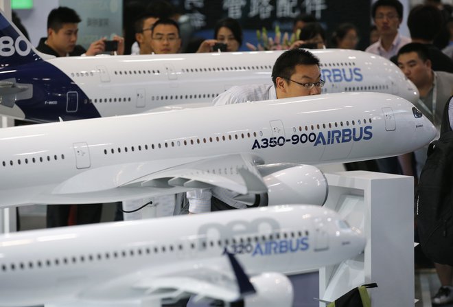 Ob morebitnih povračilnih ukrepih bi Airbus lahko izgubil del kitajskega trga. FOTO: Kim Kyung Hoon/Reuters