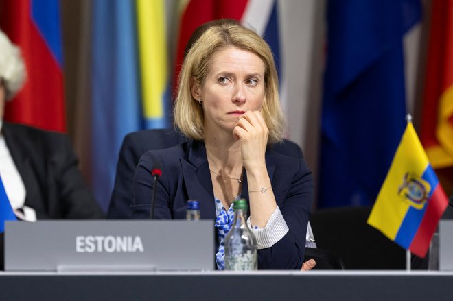 Kaja Kallas od začetka leta 2021, ko je postala premierka, slovi kot elokventna kritičarka sosednje Rusije in njenega ekspanzionizma. FOTO: Urs Flueeler/Reuters