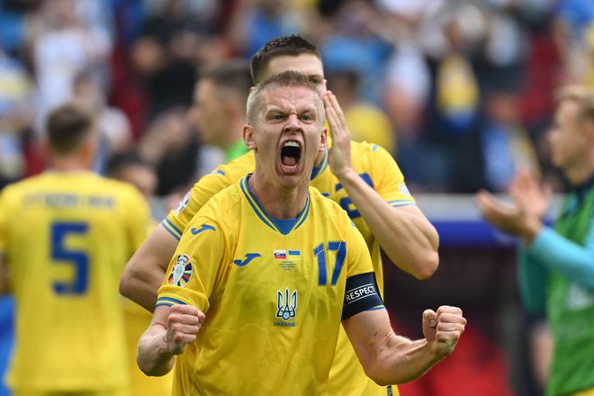 Oleksandr Zinchenko était satisfait du but des Ukrainiens.  PHOTO : Alberto Pizzoli/AFP