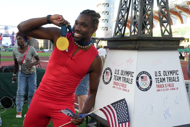 Noah Lyles bo glavni ameriški adut za zlato v Parizu, tekel je skoraj 20 stotink sekunde hitreje kot Marcell Jacobs na nedavnem EP v Rimu. FOTO: Kirby Lee/USA Today