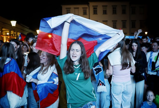 Navijači na tekmi Slovenija – Anglija. FOTO: Jože Suhadolnik/Delo