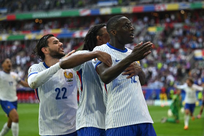 Randal Kolo Muani se je veselil gola Francije. FOTO: Ozan Kose/AFP