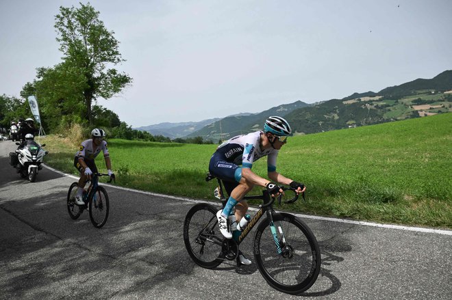 Matej Mohorič napoveduje naskok na zmago v 9. etapi. FOTO: Marco Bertorello/AFP