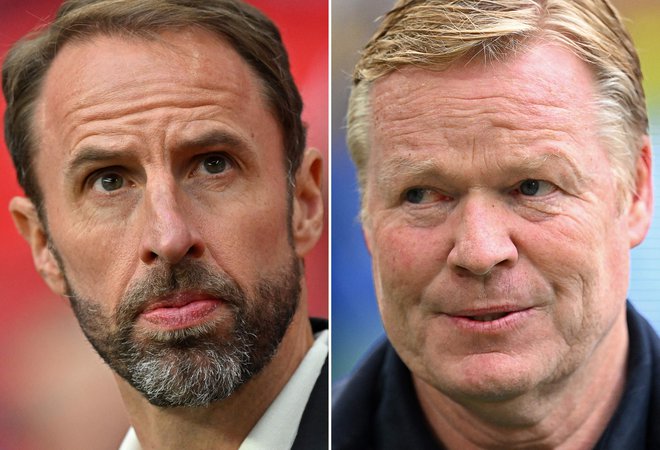 Selektorja Gareth Southgate in Ronald Koeman FOTO: Glyn Kirk/AFP