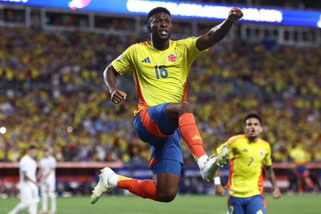 Jefferson Lerma je odločil zmagovalca v napetem polfinalu »Copa America« Charlottu. FOTO: Tim Nwachukwu/Getty Images Via AFP